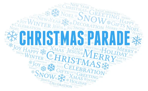 Christmas Parade Word Cloud Wordcloud Made Text Only — Stock Photo, Image