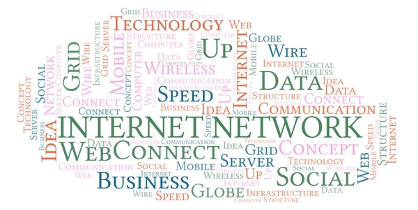 Internet Network word cloud. Word cloud made with text only.