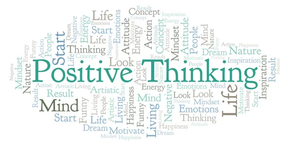 Positive Thinking word cloud, made with text only