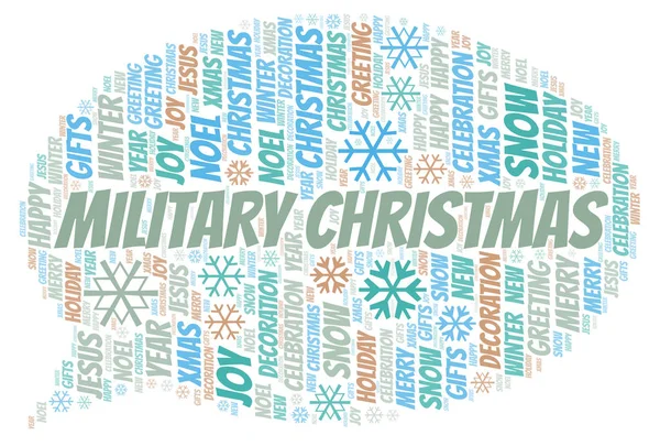 Military Christmas Word Cloud Wordcloud Made Text Only — Stock Photo, Image