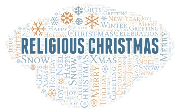 Religious Christmasv Word Cloud Wordcloud Made Text Only — Stock Photo, Image