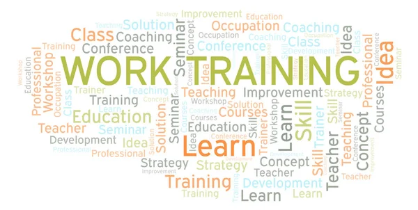 Work Training Word Cloud Wordcloud Made Text Only — Stock Photo, Image