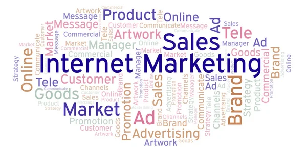 Nuvem Palavras Com Texto Marketing Online Wordcloud Feito Apenas Com — Fotografia de Stock