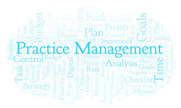 Practice Management word cloud, made with text only