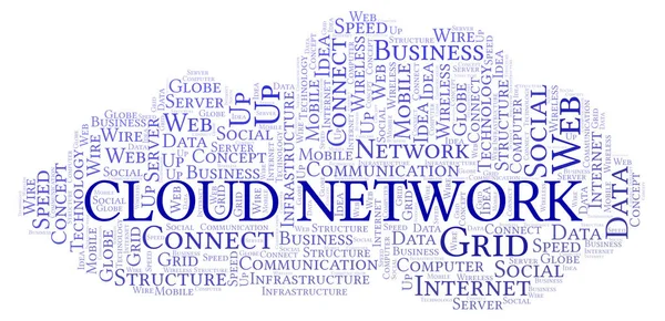 Cloud Network Parola Cloud Nuvola Parole Fatta Solo Con Testo — Foto Stock