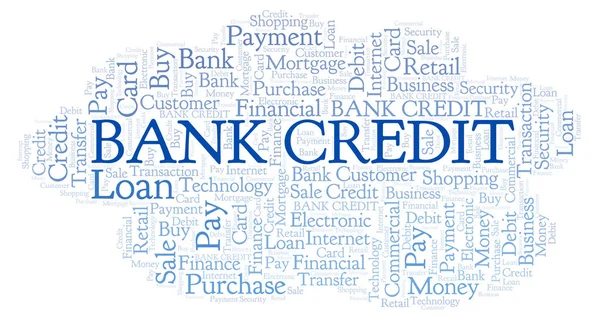 Banca Parola Credito Nube Wordcloud Realizzato Solo Con Testo — Foto Stock