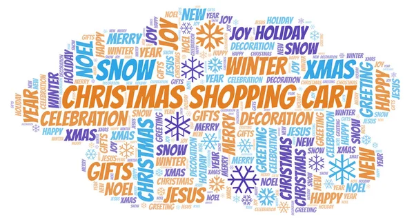 Christmas Shopping Cart Word Cloud Wordcloud Made Text Only — Stock Photo, Image