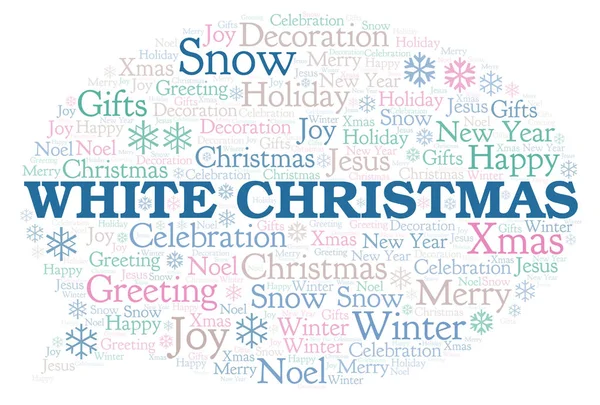 White Christmas Word Cloud Wordcloud Made Text Only — Stock Photo, Image