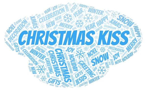 Christmas Kiss Word Cloud Wordcloud Made Text Only — Stock Photo, Image