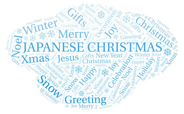 Japanese Christmas Word Cloud Wordcloud Made Text Only — Stock Photo, Image