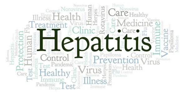 Hepatitis word cloud, made with text only — Stock Image Hepatitis Word Cloud Made Text Only Stock Photo