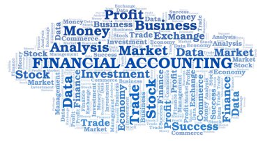 Finansal muhasebe word bulut, yalnızca metin ile yapılan wordcloud.