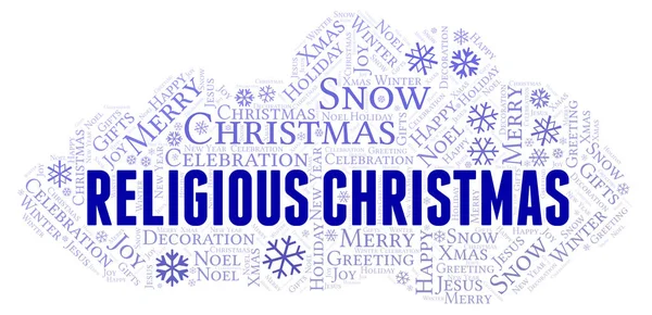 Religious Christmasv Word Cloud Wordcloud Made Text Only — Stock Photo, Image