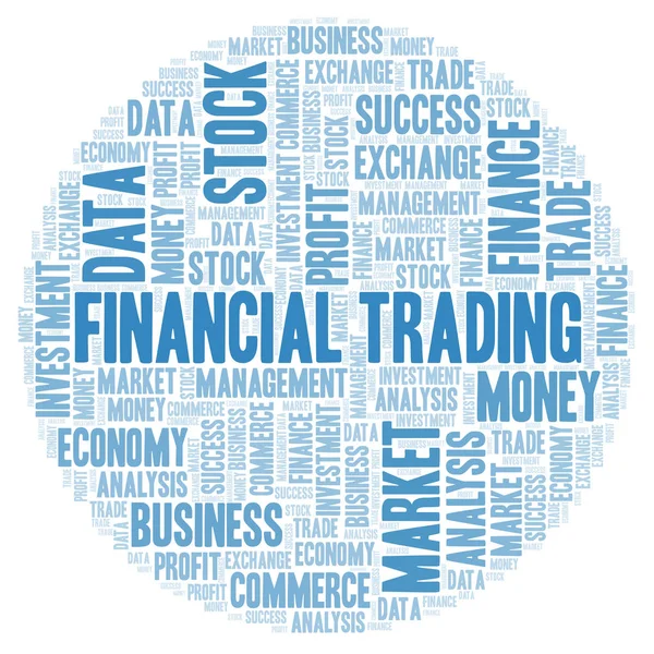 Finansiella Trading Word Cloud Wordcloud Gjorda Med Endast Text — Stockfoto