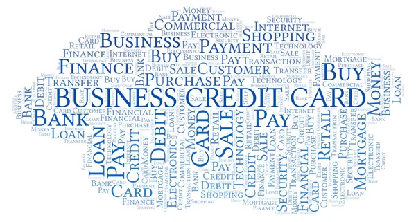 Business Credit Card Nuvem Palavras Wordcloud Feito Apenas Com Texto — Fotografia de Stock