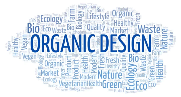 Organický Design Slovo Mrak Wordcloud Pouze Text — Stock fotografie