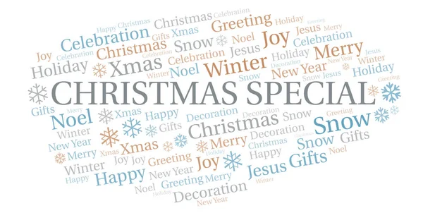 Christmas Special Word Cloud Wordcloud Made Text Only — Stock Photo, Image