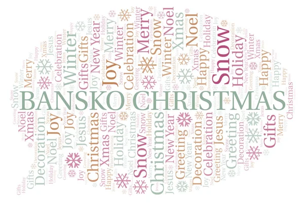 Bansko Christmas word cloud. Wordcloud made with text only.