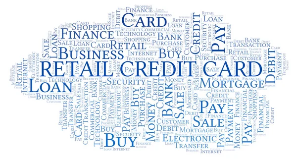 Retail Credit Card Word Cloud Wordcloud Gemaakt Met Alleen Tekst — Stockfoto