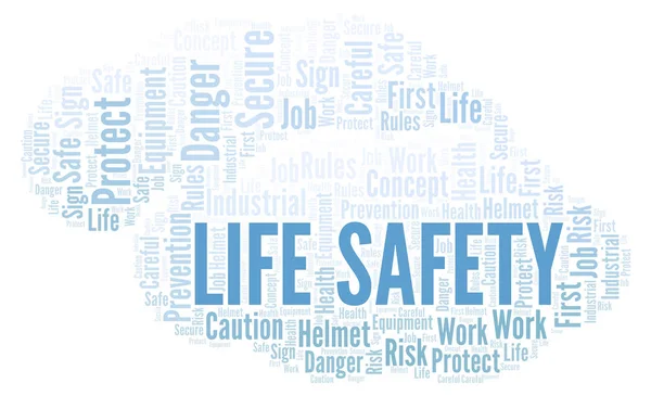 Life Safety Word Cloud Word Cloud Realizat Numai Text — Fotografie, imagine de stoc