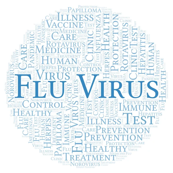 Virus Grippe Mot Nuage Faite Avec Texte Seulement — Photo