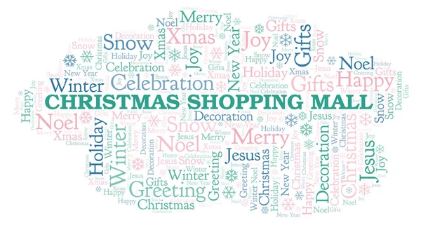 Christmas Shopping Mall Word Cloud Wordcloud Made Text Only — Stock Photo, Image