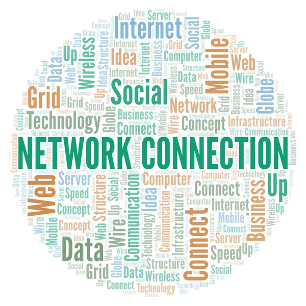 Network Connection word cloud. Word cloud made with text only.