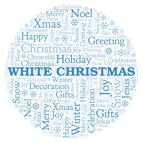 White Christmas word cloud. Wordcloud made with text only.