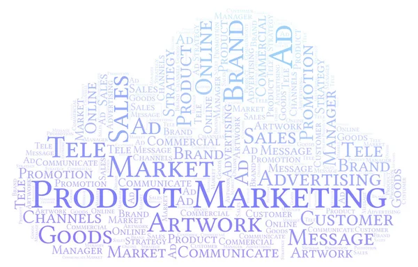 Nuvem Palavras Com Texto Product Marketing Wordcloud Feito Apenas Com — Fotografia de Stock