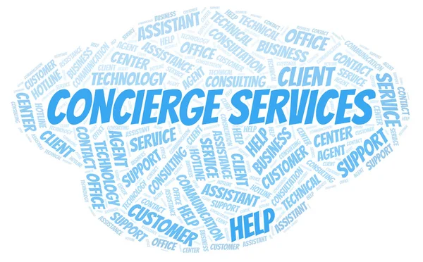 Concierge Services word cloud. Wordcloud made with text only.