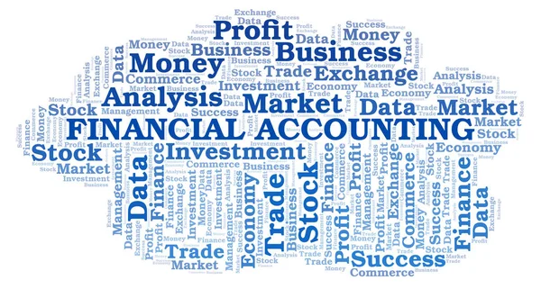 Pénzügyi Számviteli Szó Felhő Wordcloud Készült Csak Szöveg — Stock Fotó