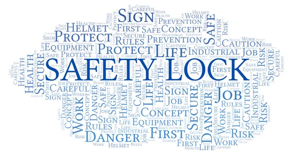 Safety Lock Word Cloud Word Cloud Realizat Numai Text — Fotografie, imagine de stoc