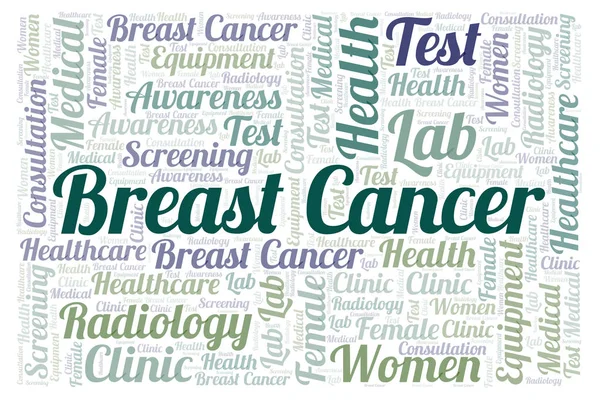 Breast Cancer Horizontal Word Cloud Wordcloud Made Text Only — Stock Photo, Image