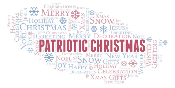 Patriotic Christmas Word Cloud Wordcloud Made Text Only — Stock Photo, Image