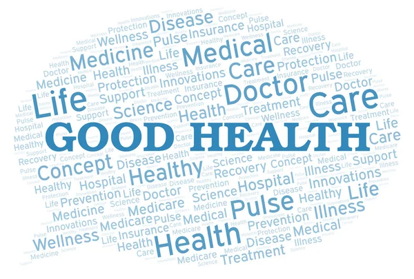Gute Gesundheit Wort Wolke Wordcloud Nur Mit Text Erstellt — Stockfoto