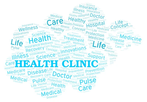 Sağlık Kliniği Kelime Bulutu Yalnızca Metin Ile Yapılan Wordcloud — Stok fotoğraf