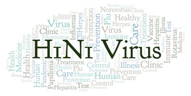 H1n1 virüsü kelime bulutu, yalnızca metin ile yapılan