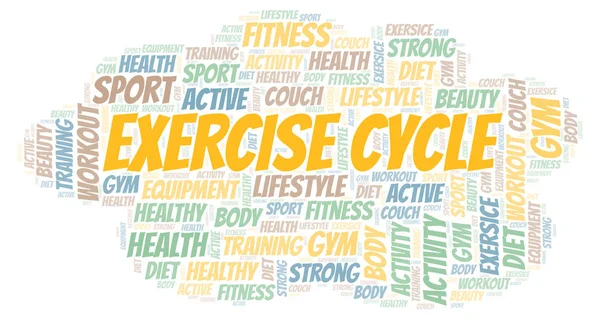 Exercise Cycle word cloud. Wordcloud made with text only.