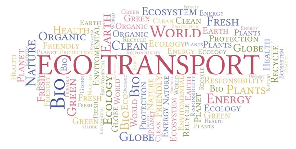 Eco Transporte Palabra Nube Wordcloud Hecho Solo Con Texto —  Fotos de Stock