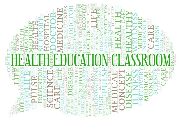 Health Education Classroom word cloud. Wordcloud made with text only.