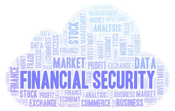 Finanzsicherheit Wortwolke Wordwolke Nur Mit Text — Stockfoto