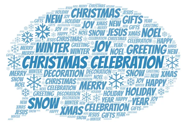 Christmas Celebration Word Cloud Wordcloud Made Text Only — Stock Photo, Image