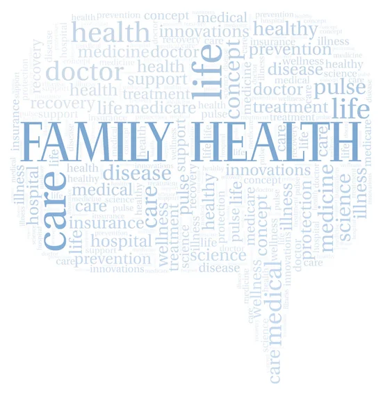 Οικογενειακή Υγεία Σύννεφο Λέξεων Wordcloud Γίνεται Κείμενο Μόνο — Φωτογραφία Αρχείου