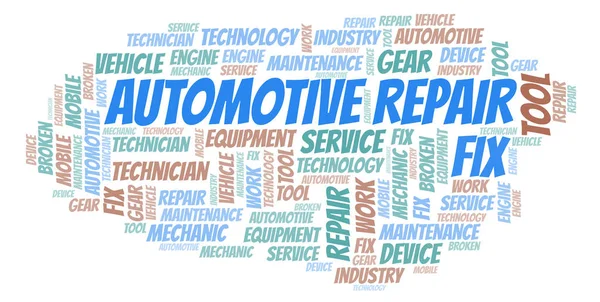 Automotive Repair Word Cloud Wordcloud Gjorda Med Endast Text — Stockfoto