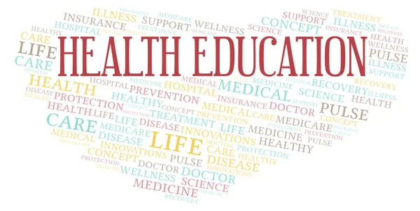 Health Education Word Cloud Wordcloud Made Text Only — Stock Photo, Image