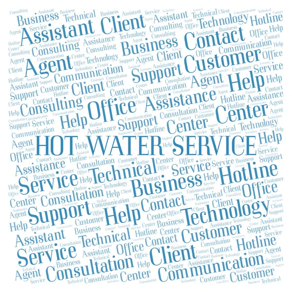 Nube Palabras Del Servicio Agua Caliente Wordcloud Hecho Solo Con — Foto de Stock