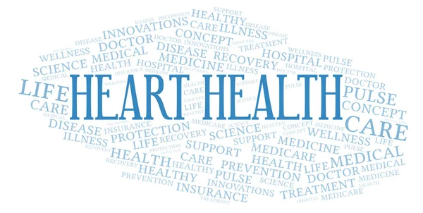 Heart Health Cuvânt Nor Wordcloud Realizat Numai Text — Fotografie, imagine de stoc