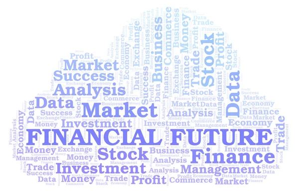 Pénzügyi Jövőben Szó Felhő Wordcloud Készült Csak Szöveg — Stock Fotó