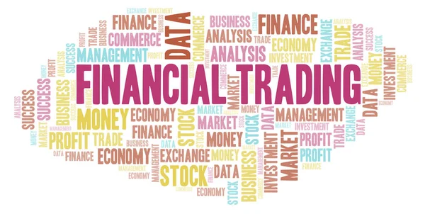 Financial Trading Nuage Mots Wordcloud Fait Avec Texte Seulement — Photo