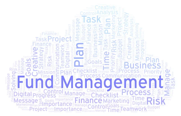 Fondsmanagement Word Cloud Nur Mit Text — Stockfoto